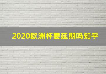 2020欧洲杯要延期吗知乎