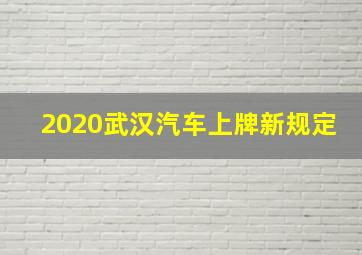 2020武汉汽车上牌新规定