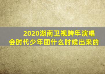 2020湖南卫视跨年演唱会时代少年团什么时候出来的