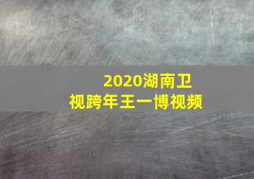 2020湖南卫视跨年王一博视频