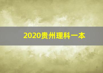 2020贵州理科一本