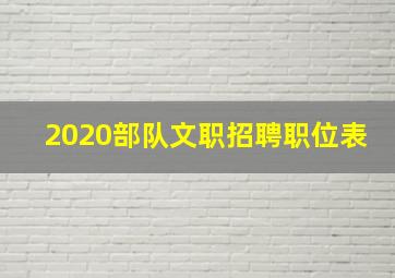 2020部队文职招聘职位表