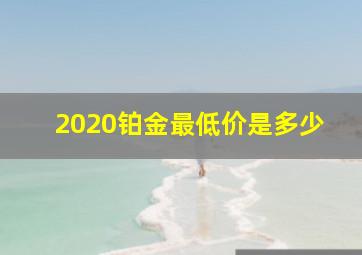 2020铂金最低价是多少