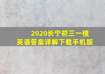 2020长宁初三一模英语答案详解下载手机版