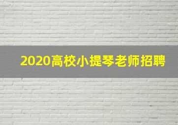 2020高校小提琴老师招聘