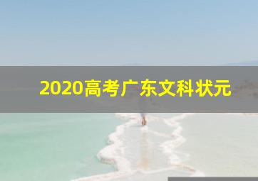 2020高考广东文科状元