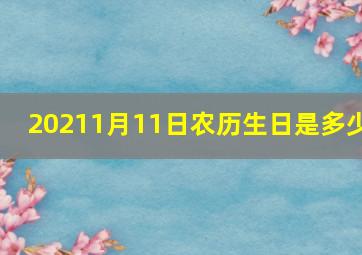 20211月11日农历生日是多少