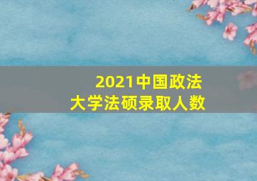 2021中国政法大学法硕录取人数