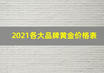 2021各大品牌黄金价格表