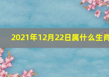 2021年12月22日属什么生肖