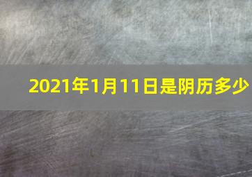 2021年1月11日是阴历多少