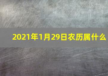 2021年1月29日农历属什么