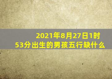 2021年8月27日1时53分出生的男孩五行缺什么