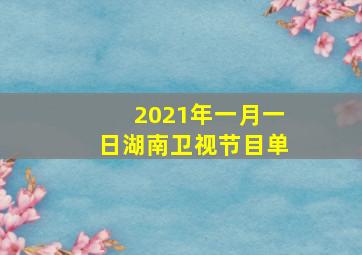 2021年一月一日湖南卫视节目单