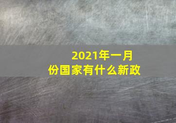 2021年一月份国家有什么新政