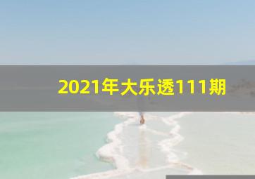 2021年大乐透111期