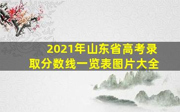 2021年山东省高考录取分数线一览表图片大全