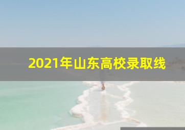 2021年山东高校录取线