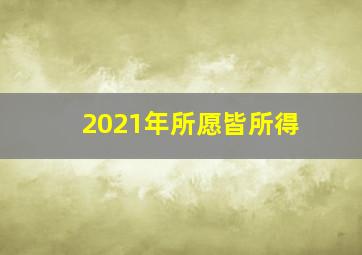 2021年所愿皆所得