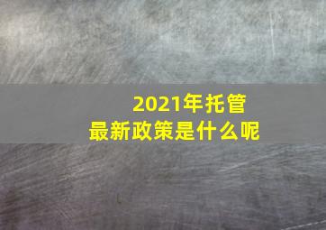 2021年托管最新政策是什么呢