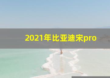 2021年比亚迪宋pro