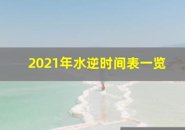 2021年水逆时间表一览