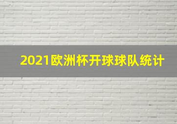 2021欧洲杯开球球队统计