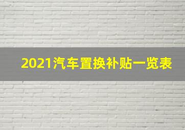 2021汽车置换补贴一览表