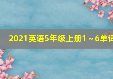 2021英语5年级上册1～6单词