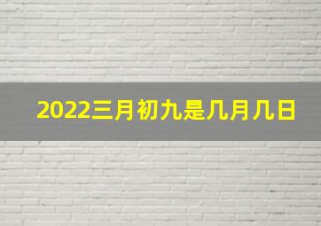 2022三月初九是几月几日