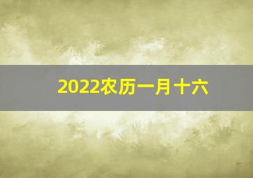 2022农历一月十六