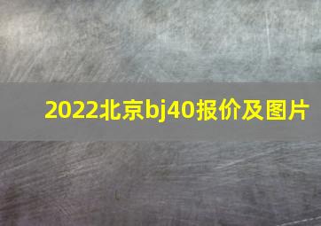 2022北京bj40报价及图片