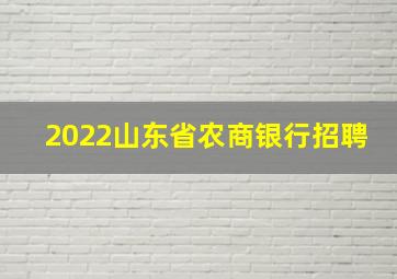 2022山东省农商银行招聘