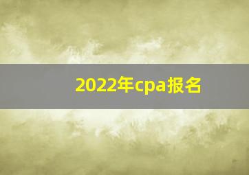 2022年cpa报名