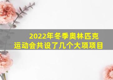 2022年冬季奥林匹克运动会共设了几个大项项目