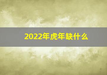 2022年虎年缺什么