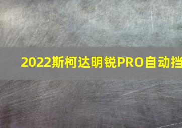 2022斯柯达明锐PRO自动挡