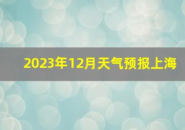 2023年12月天气预报上海