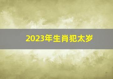 2023年生肖犯太岁