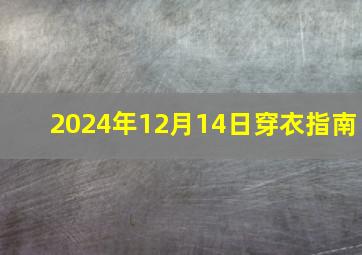 2024年12月14日穿衣指南