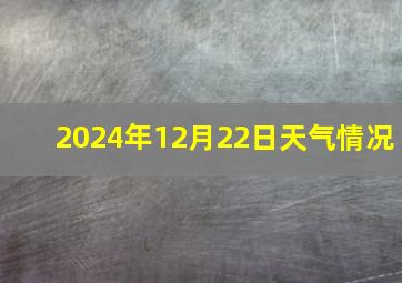 2024年12月22日天气情况