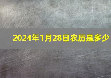 2024年1月28日农历是多少