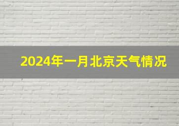 2024年一月北京天气情况