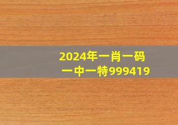 2024年一肖一码一中一特999419