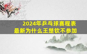 2024年乒乓球赛程表最新为什么王楚钦不参加