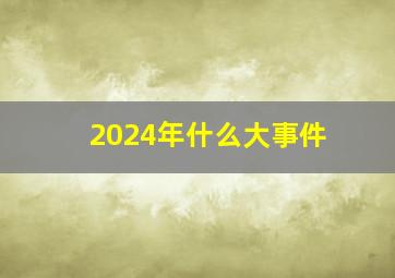 2024年什么大事件