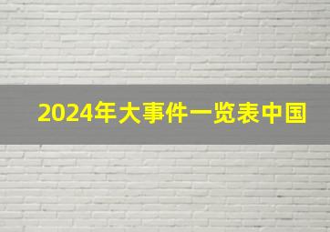 2024年大事件一览表中国