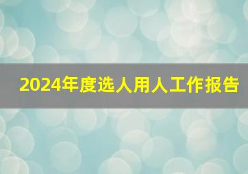 2024年度选人用人工作报告