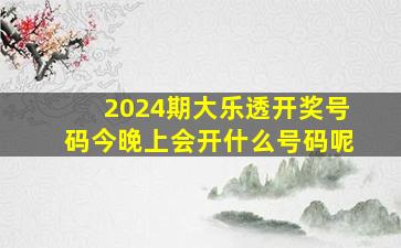 2024期大乐透开奖号码今晚上会开什么号码呢