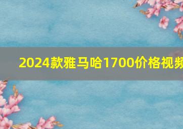 2024款雅马哈1700价格视频